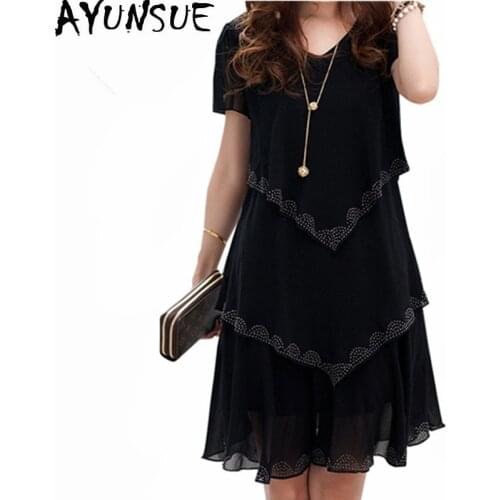 5XL Plus Size Women Clothing 2020 Chiffon Dress Summer Dresses Party Casual Vestido De Festa Blue Black Vintage Robe Femme Lyg