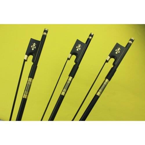 8 pcs high class black Carbon fiber violin bows 4/4 size black /white horse hair
