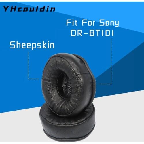 Sheepskin Earpads for Sony DR BT101 Headphone Accessaries Replacemnt Ear Cushions Pads Genuine Real Leather Memory Foam