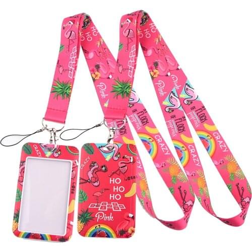 LT87 Fashion Women Print Keychain Ribbon Lanyards for Keys ID Card Phone Straps Hanging Rope Lariat Students Badge Holder