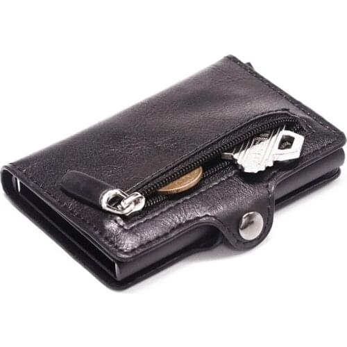 Hot 2020 RFID Hasp Card Wallet PU Leather Card Case Single Box Smart Credit Card Holders New Arrival RFID Zipper Coin Purse