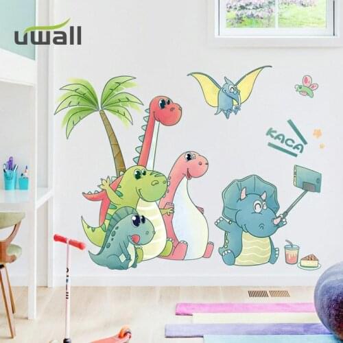 Creative Cartoon Dinosaur Wall Stickers Boys Bedroom Decor Self-Adhesive Stickers Kids Room Decoration Home Decor Door Sticker