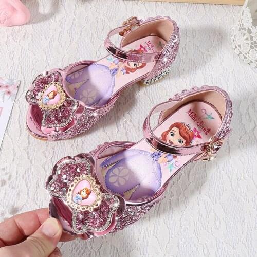 Disney girls shoes Comfortable Princess fashion Casual Shoe Childrens 2021 summer Non-slip Party Wedding Shoes Womens sandals