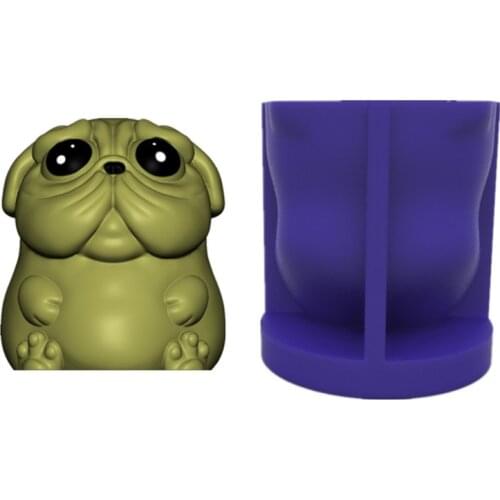 E56A 3D Dog Candle Epoxy Resin Mold Ornaments Decorations Casting Silicone Mould DIY Crafts Aromatherapy Plaster Soap Making