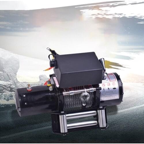 Electric Winch 3000lb/3500lb 12M 12V/24V Off-Road Heavy Duty Car Trailer ATV Remote Control Steel Cable Electric Winches Kit
