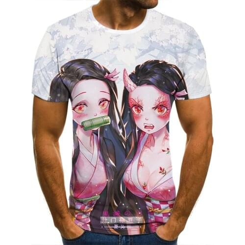 3D T-Shirt Demon Slayer Nezuko Clothing Men Women Children Short Sleeve Cool Tees Fashion Casual Summer Boy Girl Kids Streetwear