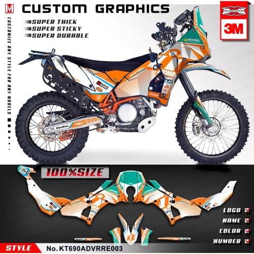 KUNGFU GRAPHICS Motorcycle Decals Stickers Full Coverage Wraps for 690 Adventure Rally Raid EVO2 (Style no. KT690ADVRRE003)