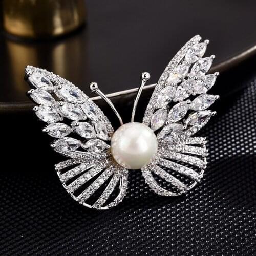 Corsage Jewelry High-End Western Accessories Micro-Inlaid Color Zircon Butterfly Brooch