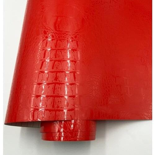 Red Crocodile Leather Grain Texture Vinyl Car Wrap Sticker Decal Film Adhesive Sticker Interior Car Styling Covering Wrapping