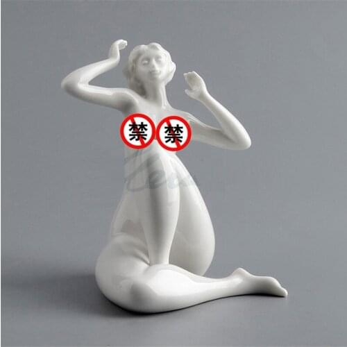 CREATIVE LIGHT GLAZE CERAMICS ART FAT NAKED WOMAN ART SCULPTURE FEMALE FIGURE STATUE DECORATIONS FOR HOME BIRTHDAY GIFT R3370