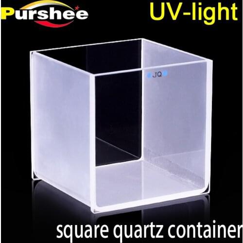 Square quartz container(two polished windows)