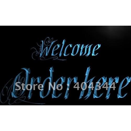 LK695- Welcome Order Here Display LED Neon Light Sign home decor crafts