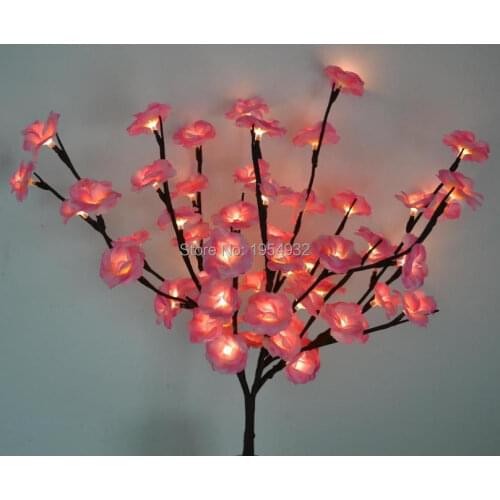 3V Blossom mini Rose Branch Light 20" 60 LED Christmas branch light with DC Adaptor wedding table decoration branch twig light