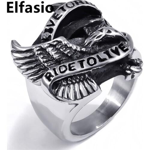 Mens Boys Stainless Steel Ring Band Motorcycle Eagle Wholesale Biker Jewelry Size 8-15