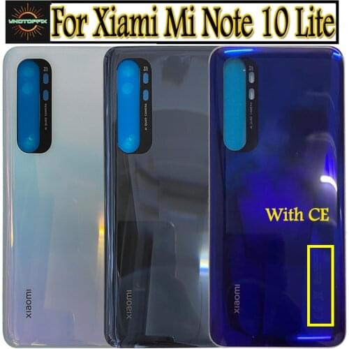 Original Note10 Lite Battery Cover For Xiaomi Mi Note 10 Lite Battery Cover Door Replacement Hard Back Case Rear Housing Cover