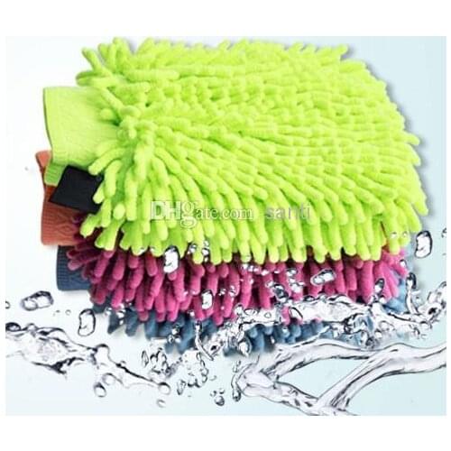 Popular Snow Neil fiber double coral type high density Car wash mitt gloves towel Mop
