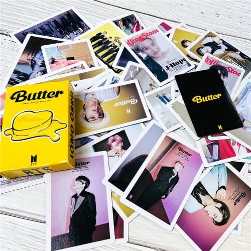 55pcs/set KPOP Bangtan Boys Poster Lomo Card Album BUTTER Self Made Paper Cards Photo Card Photocard for Fans Collective Gift