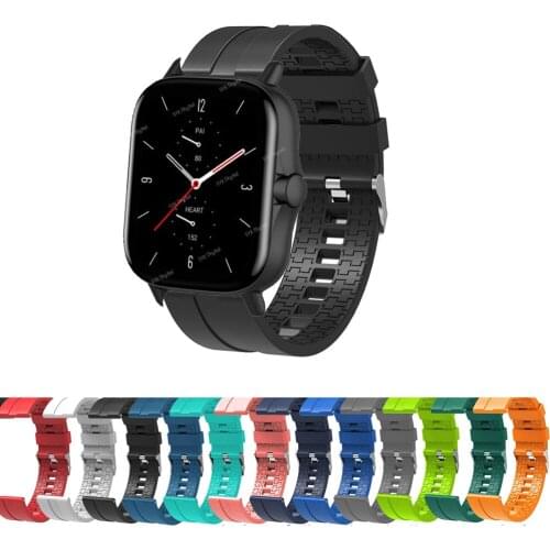 20mm Wrist Strap For Amazfit GTS/GTS 2 Mini 2E Silicone Band For Huami Amazfit BIP S U Pro POP Pro Zepp E Replacement Bracelet