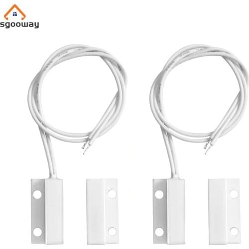 Sgooway Wired Door Window Sensor detector Magnetic Switch normally Closed NC for our Home security Alarm System