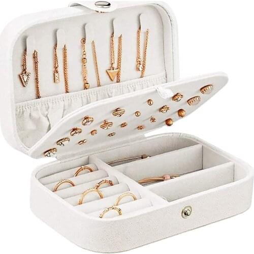 Jewelry Box PU Leather Jewellery Storage Earring Boxes Packaging Storage Display Case Organizer for Home Travel Girl Gift