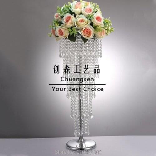 Wedding supply gold iron flower stand wedding decoration table centerpiece tall vases marriage pillars metal props event decor