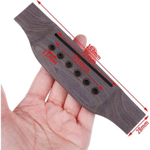 High Quality 1Pc Guitar Bridge For Acoustic Guitar Rosewood Guitar Parts Saddle Thru Guitar Accs