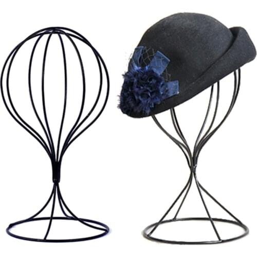 1pc S/L Hollow Balloon Metal Wig Hairpiece Stand Tabletops Decorative Hat Cap Holder Wig Stands wig head with stand