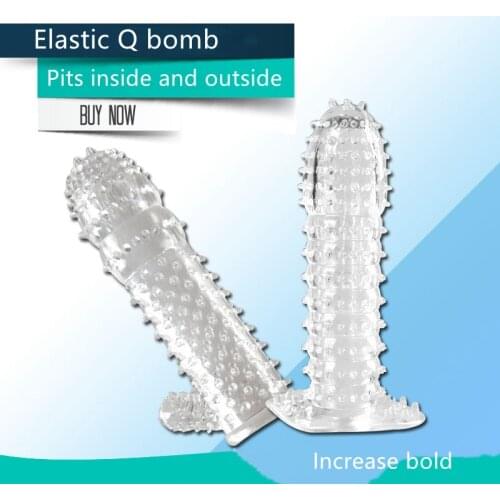 5 Types Silicone Reusable Condoms Time Delay Crystal Penis Rings Male Penis Extension Sleeves Cock Rings Adult Sex Toys for Men
