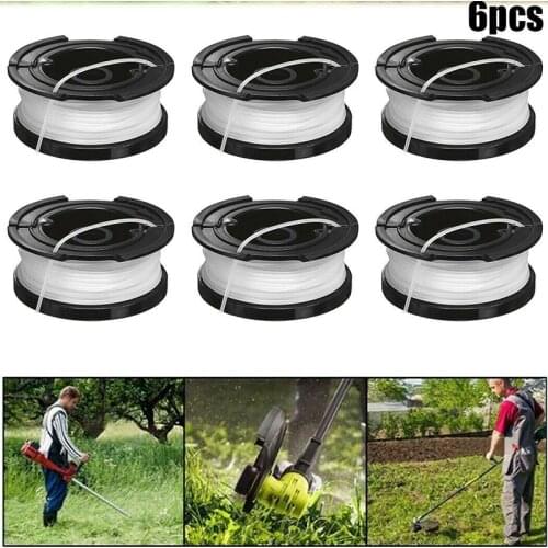 6PCS Replacement Strimmer Trimmer Spools & Lines Kit For Black & Decker A6481/ST4525, ST6600 Lawn Mower Repair Accessories