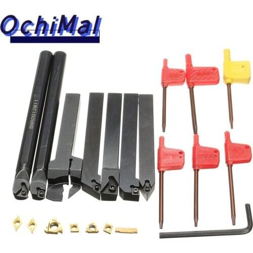 64Pcs/Set 12mm Shank Lathe Turning Tool Holder with 50pcs Carbide Inserts DCMT CCMT MGMN ER IR Include T8 Wrenches