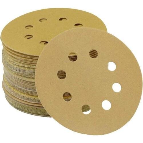 96PCS 5 Inch 8 Holes Round Detail Sander Sandpaper Sanding Paper Dustless Hook 60/80/120/150/ 220/320/400/600 Grits