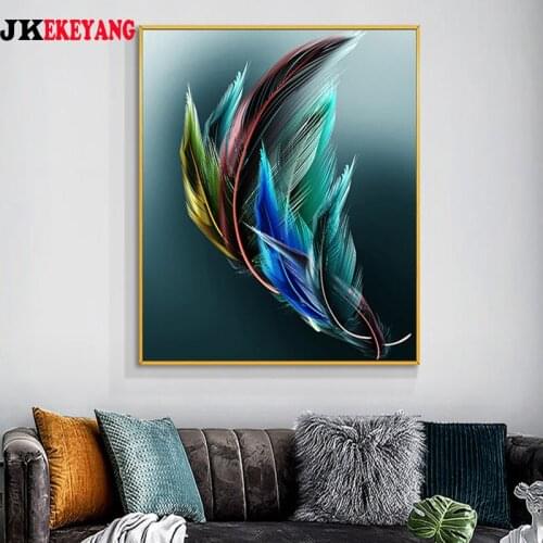 5D Diy diamond painting feather Diamond Mosaic sale Rhinestone Embroidery cross stitch Y4250