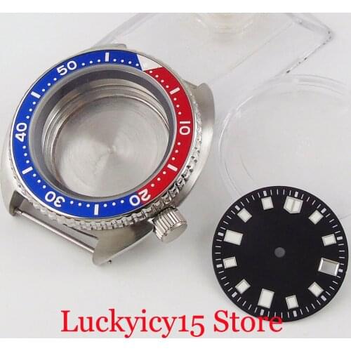 BLIGER fit NH35A NH36A Movement Unidirectional Bezel Screwdown Crown Brushed 45mm Automatic Watch Case