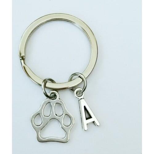 Pet Footprint Keychain Best Friend Keychain Letter Keychain Pet Pendant Jewelry
