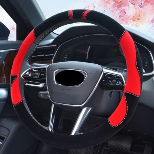 Car Steering Wheel Cover girl Cute Short Plush Winter Warm Round Cartoon Wheel Cover Women Cute Cartoon Steering Case 15 inch