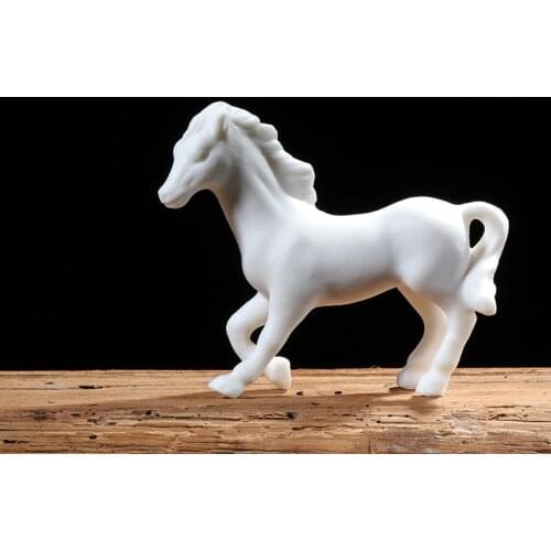 Horse decoration porcelain tea pet animal statue small size hallway entryway ornament house warming gift on sales free shipping