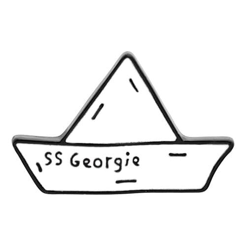 SS Georgie paper boat Enamel badge Stephen Kings IT Cartoon origami brooch Paper boat maiden voyage Cowboy lapels pin