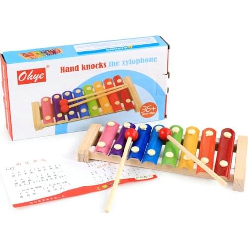 Toy Musical Instrument Educational Hand knocks xylophone Model wooden toys Baby Noise Maker toy kindergarten supplies Music gift