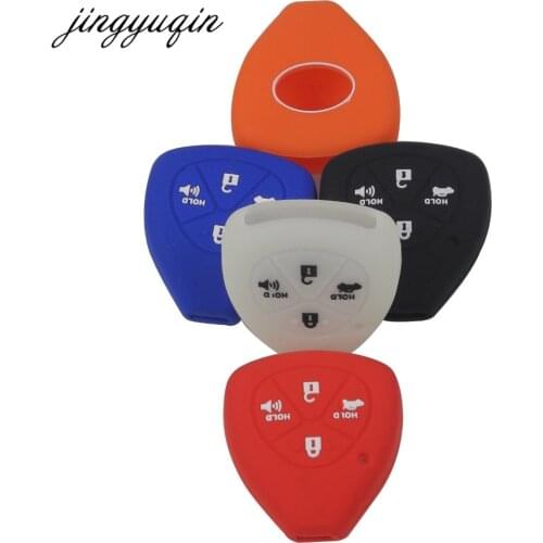 Jingyuqin 100x Silicone Key Cover Case 4BTN For TOYOTA Corolla Hilux Vitz Rav4 Aqua Camry Highlander Land Cruiser Pardo Prius
