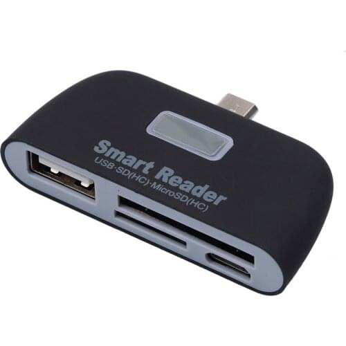 Kebidu 4 In 1 OTG/TF/Micro SD Card Reader Micro USB Charging Card Reader for Samsung Galaxy for Lumia for Android Tablet