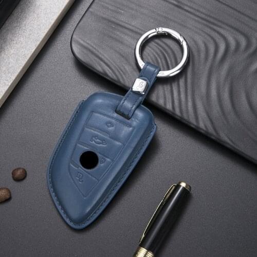 Leather Car Key Case Key Cover For BMW 2 3 5 7 Series 6GT X1 X3 X5 X6 F45 F46 G20 G30 G32 G11 G12 F48 G01 F15 F85 F16 F86