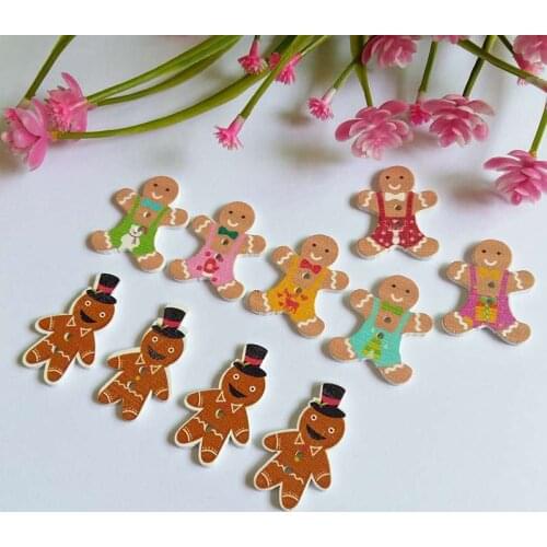 40pcs/lot Fashion wooden Buttons Cartoon character Shape Cartoon Button Kids Accessories Craft Buttons Scrapbooking Supplies