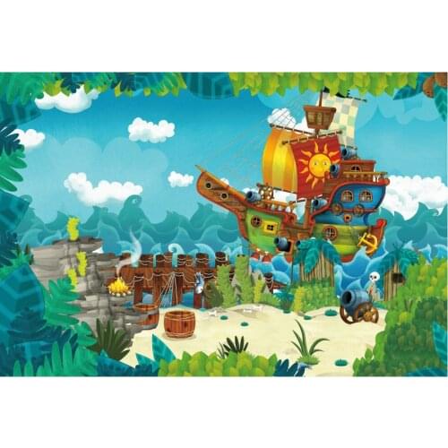 Cartoon Tropical Green Leaves Backdrop Holiday Photography Background Celebration Photo Booth Studio Decor