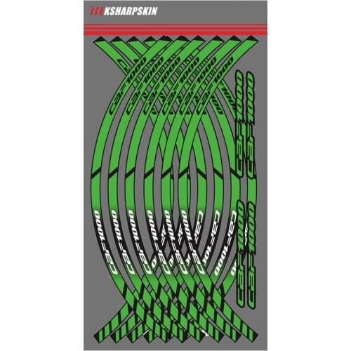 Pegatinas moto motorcycle wheel stickers 12 X Thick Edge Outer Rim Sticker Stripe Wheel Decals for HONDA CBF1000 honda CBF 1000