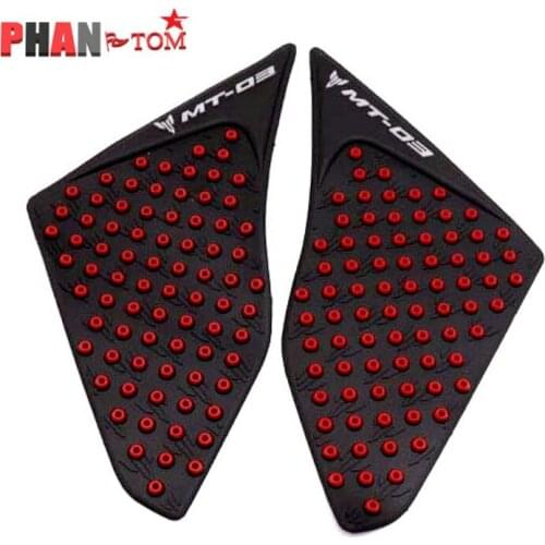 Motorcycle stickers Tank Traction Side Pad Gas Fuel Knee Grip Decal Black For YAMAHA MT03 MT-03 MT 03 2015 2016 2017