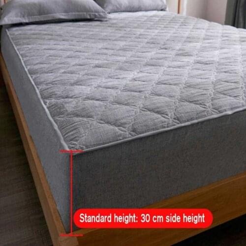 100% Cotton Thicken Mattress Cover King Queen Quilted Bed Fitted Bed Sheet Anti-Bacteria Quilted Mattress Topper (no pillowcase)