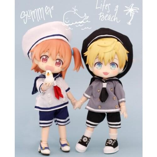 Ob11 Molly size precollege school uniform Sailor baby suit BJD12 sub-doll suit GSC clay man school uniform doll accessories