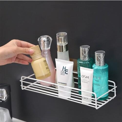 Bathroom Shelf Stainless Steel Punch-Free Shower Shampoo Soap Organizer Kitchen Toilet Fitted Wall Storage Organizer Rack Tools