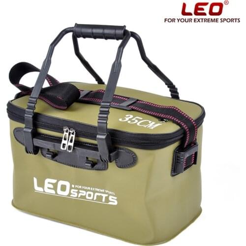 Portable Folding EVA Fishing Bucket Zipper Outdoor Fishing Tackle Box with Handle 3 Colors 5 Sizes Camping Hiking Fishing Box