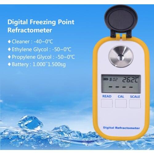 Portable Digital Display Refractor DR601 Digital Display Freezing Point Apparatus Battery Hydrometer